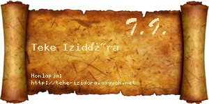 Teke Izidóra névjegykártya
